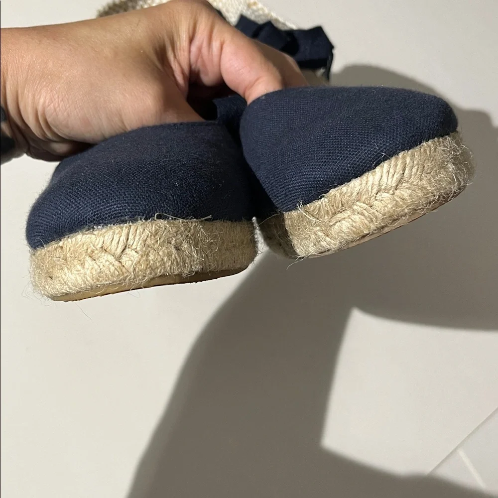 Norkinas Made in Spain Navy Blue Espadrilles Sandals Shoes sz 8 NEW! summer